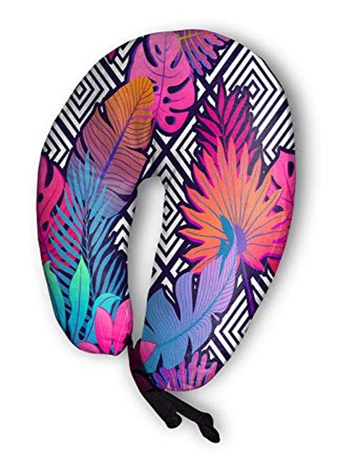 DREAMVIO Velvet Printed U Shaped Travel Neck Pillow/Cushion/Neck Support Pillow, Soft Cushion for Neck - 16"X16", Style 1 (Multicolor) - Image 5